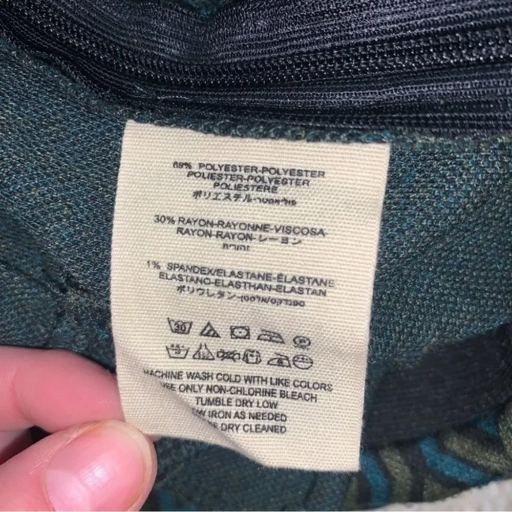 Free People Retro Flare‎ Pants Women’s Size 0 US Teal Green Brown Black